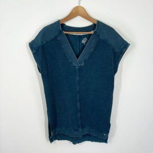 Anthropologie Pilcro Blue Ribbed Tunic Top